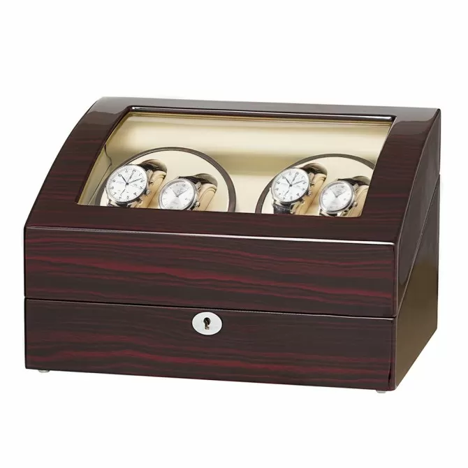 4 Watch Winders for Automatic Watches With 6 Watch Storages - Ebony