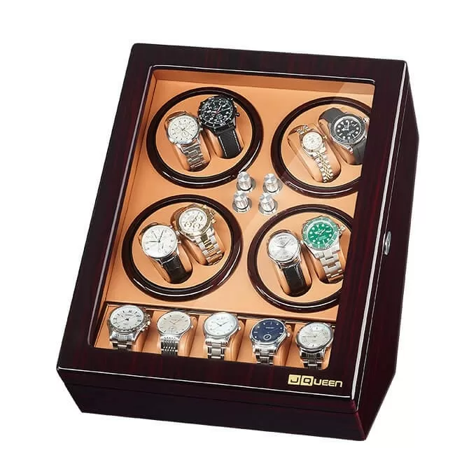 Watch Winder for 8 Automatic Watches with 5 Display Storage Spaces - Brown