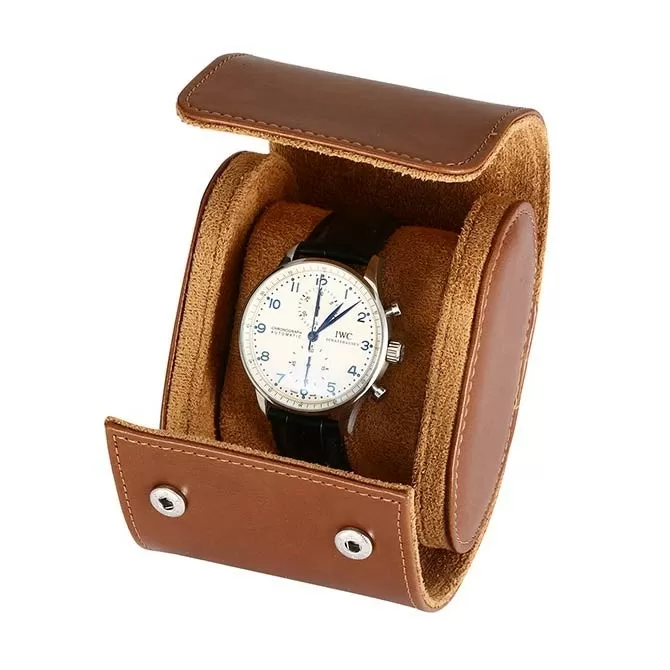 Jqueen Leather Single Watch Roll brown