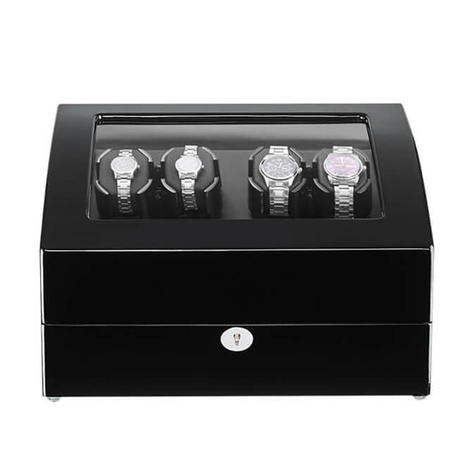 Sepano Watch Winder, Automatic 4 Watch Winder in Wood Shell with 6 Storage Place