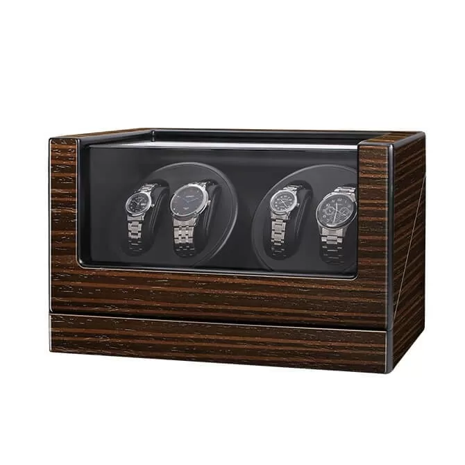 Maselex Automatic Quad Watch Winder with Flexible Watch Pillows -21 Rotation Modes