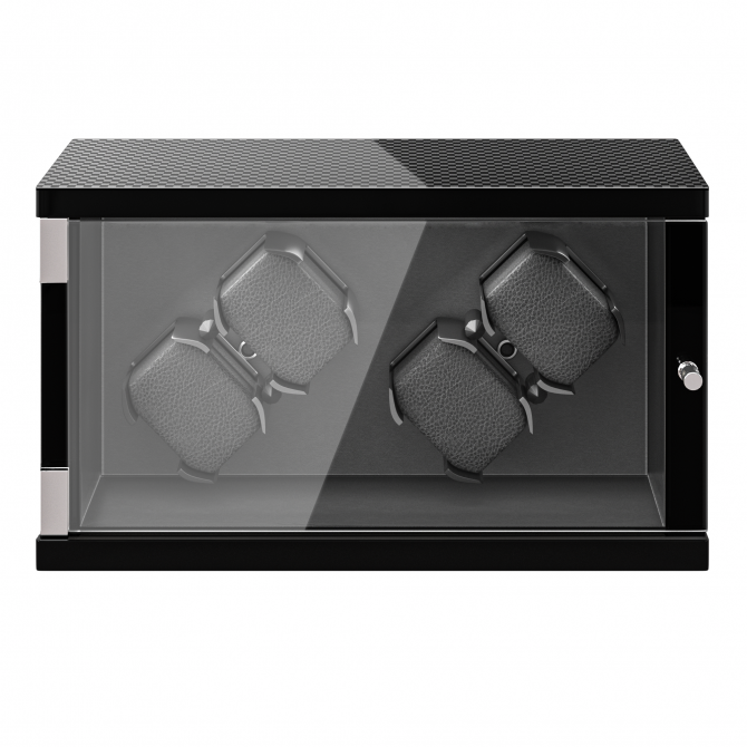 Jqueen Vertical Quad Watch Winders Black Carbon Fiber