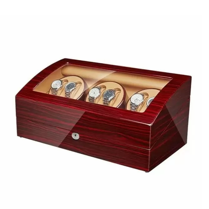6 for Automatic Watch Winder Box with 7 Storages -Ebony