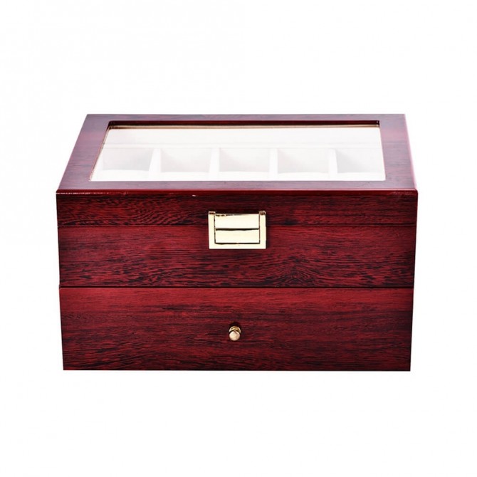 Watch Box Case & Mens Jewelry Box Organizer with 3 Sunglasses Display Box