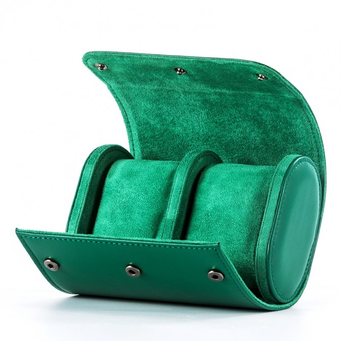 Jqueen Leather Double Watch Roll green