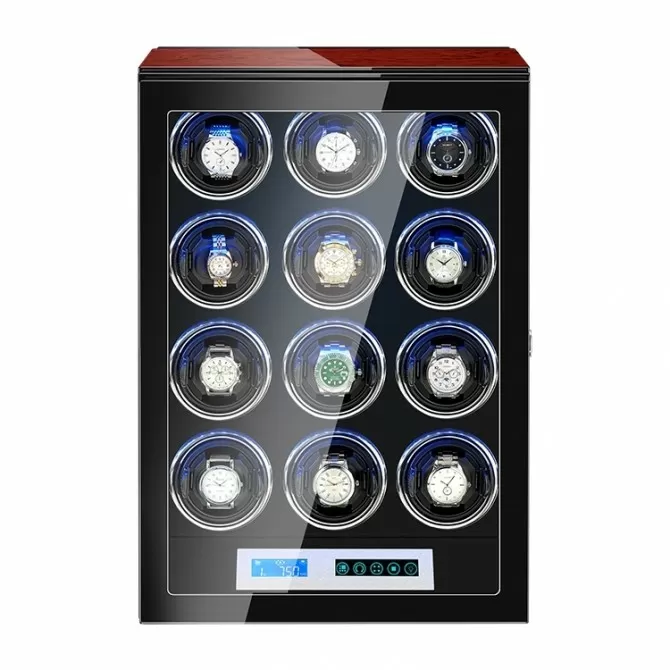 JQUEEN LCD Touch Screen 12 Watch Winder for 12 Automatic Watches