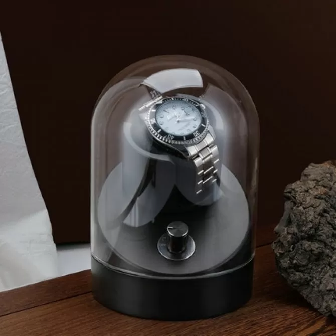 Jqueen Orbita Single Watch Winder Black LED light