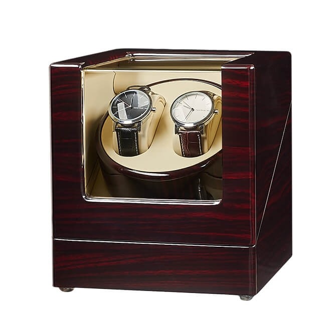 Double Watch Winder Box - Ebony
