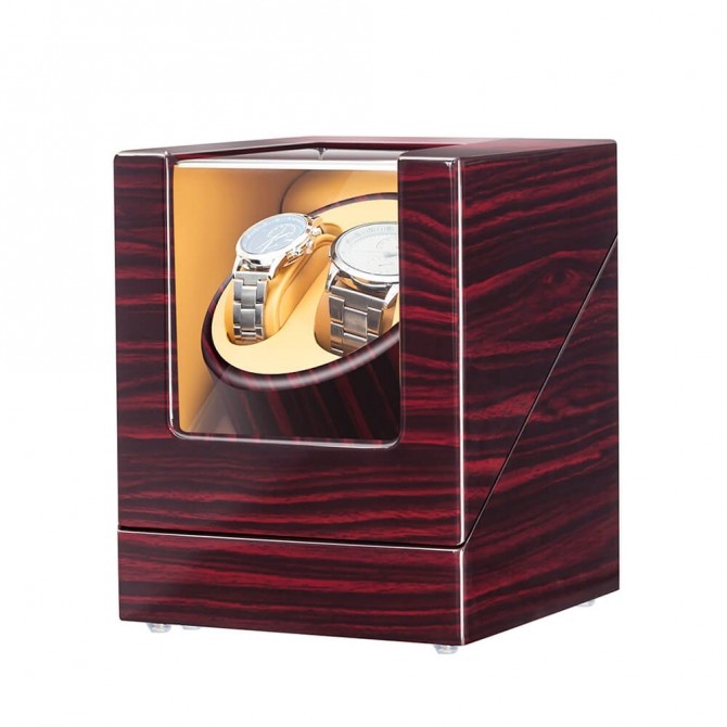 Double Automatic Watch Self Winder with Quite Motor - Ebony