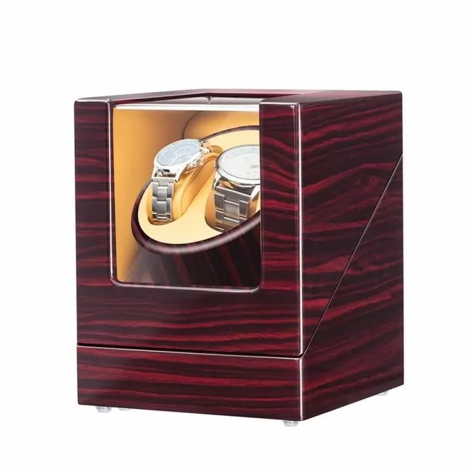 Double Automatic Watch Self Winder with Quite Motor - Ebony