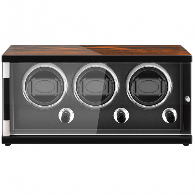 Jqueen Vertical Three Watch Winders Walnut