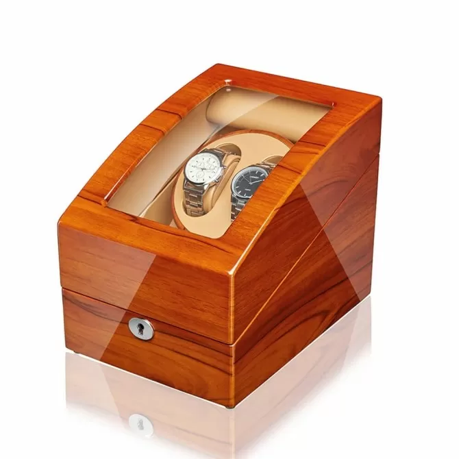 Double Watch winders with 3 storages -Applewood 