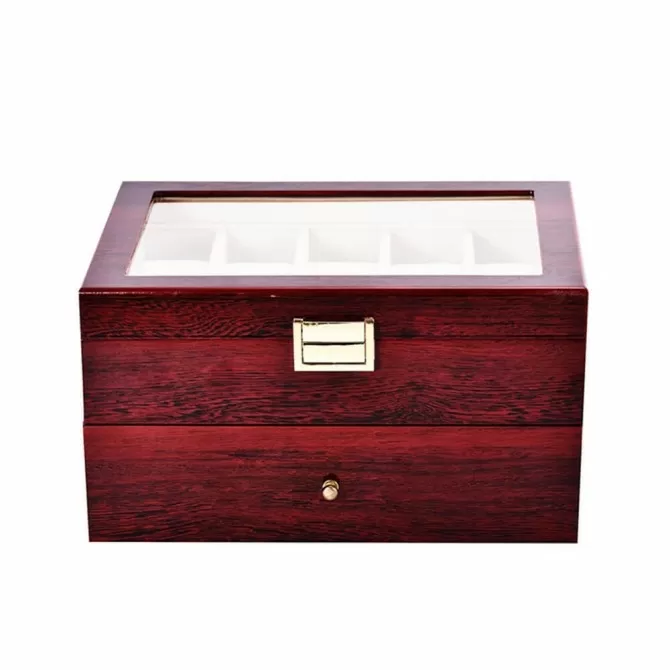 Watch Case Display Storage Box Chest Holds 20 Watches with High Depth for Larger Watches