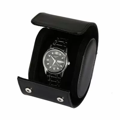 Leather Watch Roll Case Travel Watch Roll Box Single Watch 