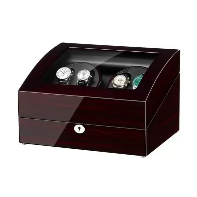 YIYIBYUS Brown Leather Automatic Watch Winder 4 plus 6 Watch Storage Box  OT-ZJGJ-852-US - The Home Depot