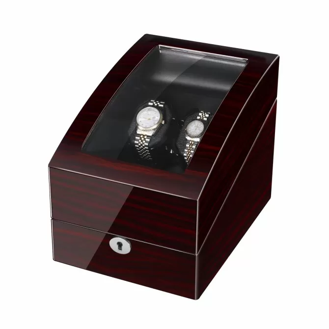 Sepano Automatic Watch Winder for 2 Watches, Watch Winders with 3 Watch Storage Spaces, Ebony Wooden Spray Paint