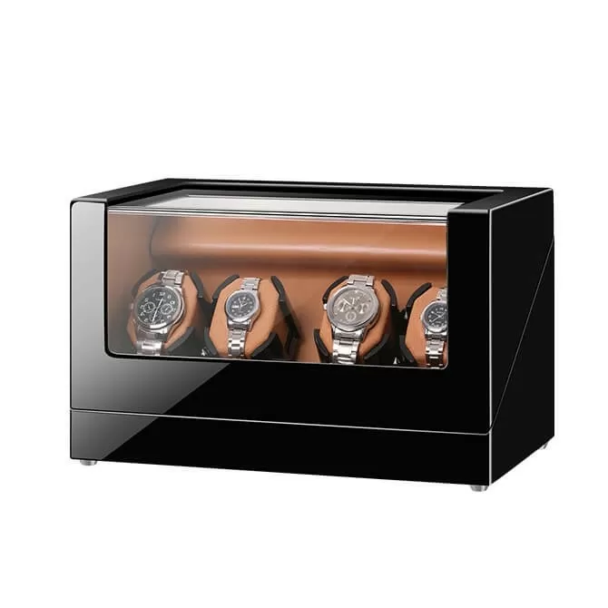 Sepano 4 Watch Winder Case, Black Piano Paint Automatic Watch Winder Box for 4 Watches