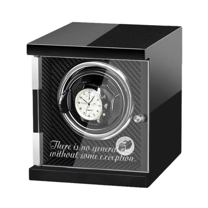 Custom Jqueen Vertical Single Watch Winder Box Wooden Black